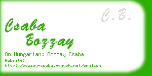 csaba bozzay business card